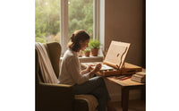 Tabletop Easel with Drawer Beechwood Table Easel with Drawer Portable Sketch Box for Students, Classroom
