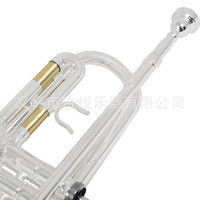 Professional Silver-Plated Brass Bb Trumpet for School Bands, Cross-Border Wholesale