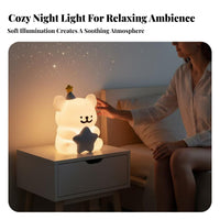 Romantic Gift Star Light Projector Music Box Walnut Wood Grain Finish Bedroom Atmosphere Light USB Powered for Women, Couples