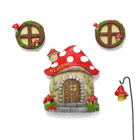 Miniature Tree Door and Panes Resin Material Fairy Door and Panes Set