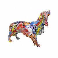 Golden Retriever Figurine Realistic Detail Golden Retriever Statue Resin Material Colorful Dog Sculpture for Housewarming