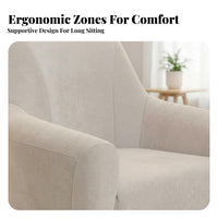 Upholstered Rotate Chair 360-Degree Rotation Upholstered Rotate Armchair Modern Design High-Density Foam for Living Room