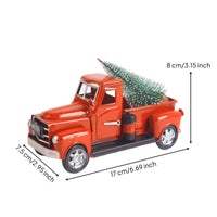 Truck with Tree Ornament Shiny Vintage Truck Ornament with Tree Tabletop