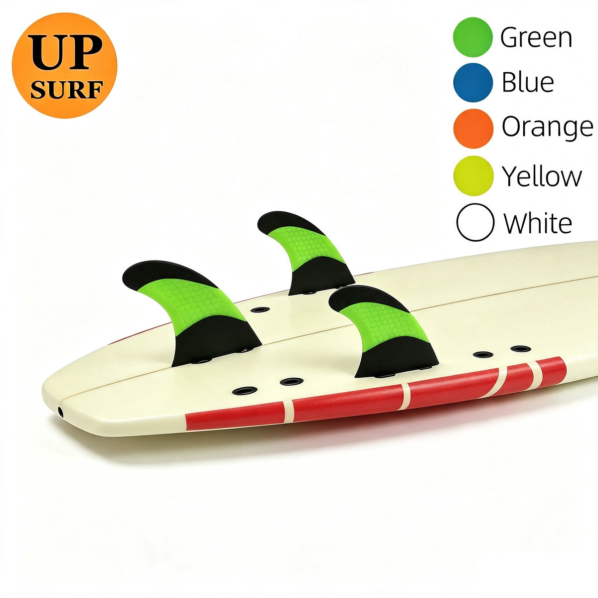 UPSURF Carbon Fiber Surf Fin with Double Tabs, FCS Compatible