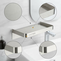 Bathroom Wall Shelf Corrosion Resistant No-Drill Wall Shelf Shelves Moisture Proof Hardware Compact for Renters, Shower, Rv