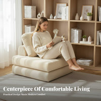 Corduroy Upholstery Tofu Block Sofa machine-washable Cover configurable Couch Minimalist aesthetic Living Room Seating Configurable Layout for Design aficionados, Apartment Dwellers, Movie evenings, Lounge Area, perusing niche, Playroom