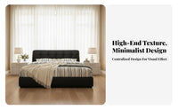 Minimalist Design Puff Headboard Frame Modern Design Upholstered Bed Frame No Box Support System Needed Bedroom Furniture Wear-Resistant for Couples, Homeowners, Renters, Guest Room, Apartment, Home, House