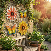 4 Pieces Metal Flower Wall Decor Set 3d Design Metal Wall Decor Set for Indoor