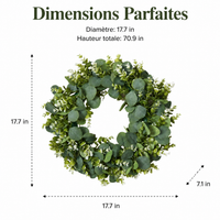 Artificial Eucalyptus Wreath, Christmas Wreath for Entry, Green Wall Decoration, Thanksgiving Party