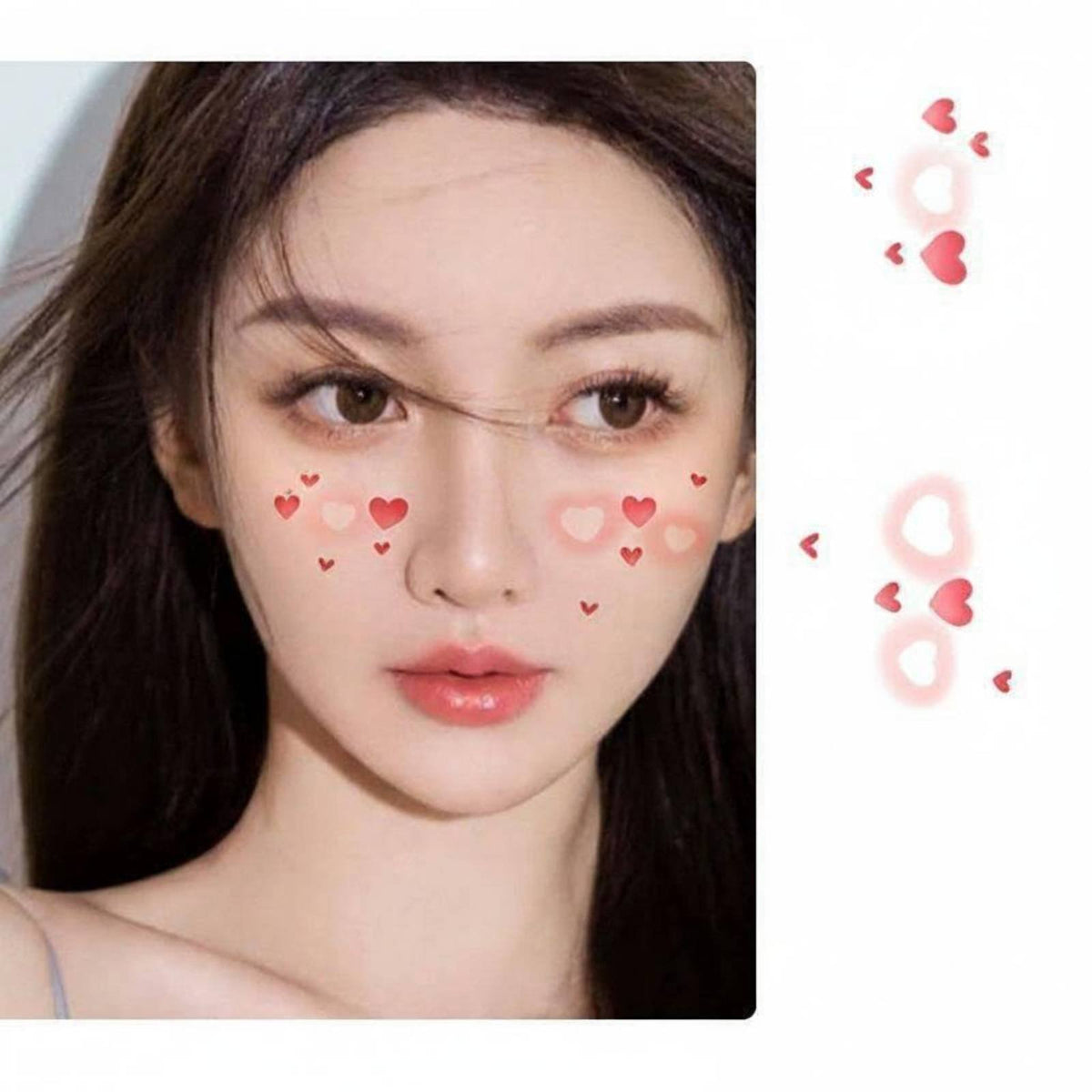 Multi-Color Colorful Heart Sticker Sheet stick-on Valentine's Face Decal Cute Design Temporary Romantic these stickerse for Young Women, Makeup lovers, Halloween, Christmas, celebrations, Photo Shoots