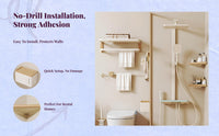 Removable adhesive towel rack