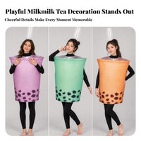 Easy to Wear Bubble Tea Costume | Printed tapioca spheres Details, Funny Oversized Cup Shape, bubble tea Costume, for Halloween