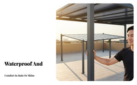 Aluminum Carport Waterproof Aluminum Sun Cover Protection Outdoor Gazebo for Homeowners, Families, Courtyard, Backyard, Poolside