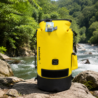 Dry Bag for Kayaking, Roll-Top Dry Bag Backpack, Waterproof for Rafting Caving Hiking, Yellow TPU Outdoor Backpack