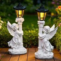 2 Pieces Solar Angel Statue No Wiring for Yard, Patio