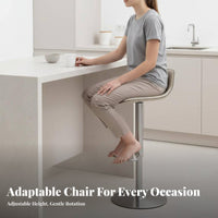 Adjustable rotating Stool with backrest Integrated Footrest for Kitchen Island, Adults