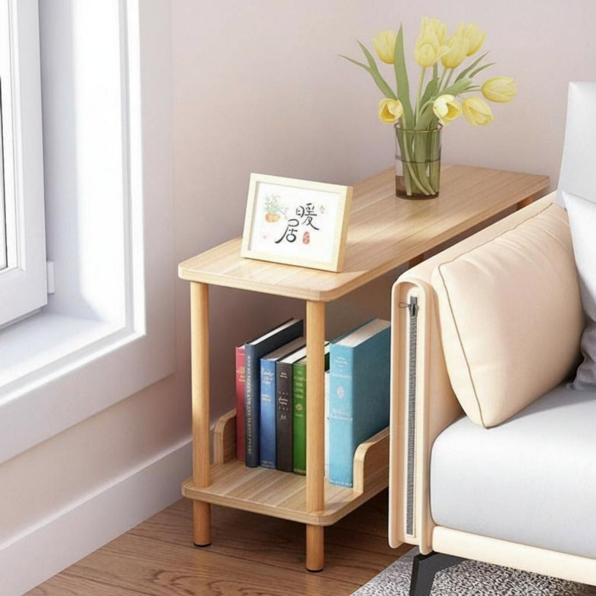 Fabric pouch book rack Space-Saving Storage Rack Childchild-suitable Design for children