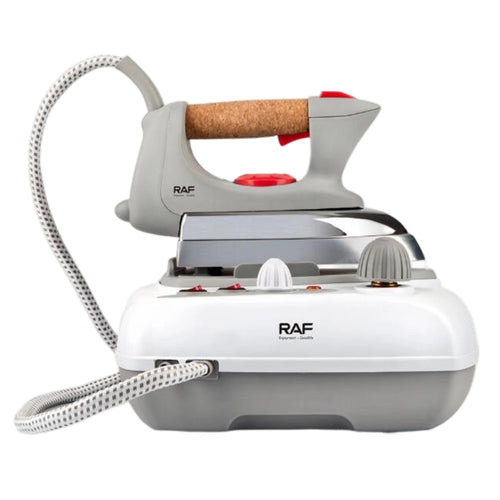 Corded Steam Station Iron with Cork Handle Tabletop Iron with Separate Base Unit Compact for Homeowners, Laundry Room, Home
