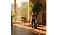 1/64 Scale Miniature Traveler with Backpack Detailed Female Figure with Suitcase Painted Figurine Tiny for Hobbyists, Collectors