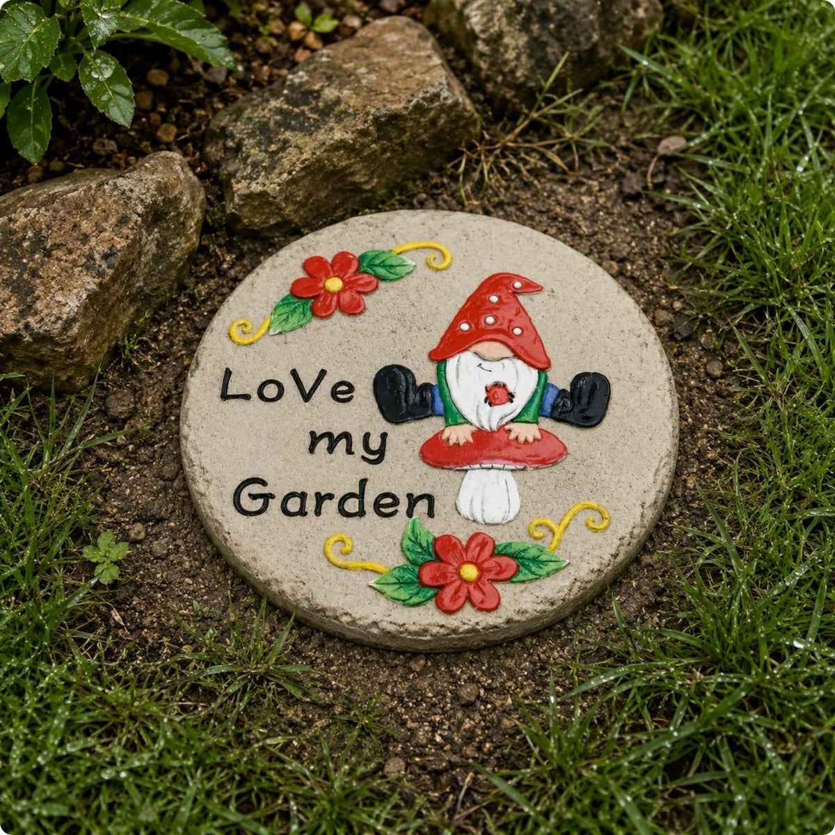 4 Pieces Round Stepping Stones Polypropylene Resin Round Stepping Stone Plastic