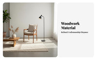 Wooden Armchair Nordic Design Single Person Seat sturdy Wood Frame Comfortable paddinging for Professionals, perusing corner