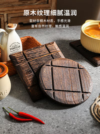 Solid Wood Round Trivet for Hot Pots and Cups