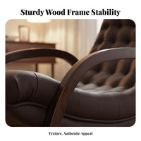 Modern Rocking Chair Relaxing Upholstered Rocking Chair Sturdy Frame Ergonomic Support for Seniors, Homeowners
