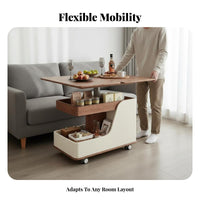 Movable C-Shaped Adjustable Table With casters Household Furniture Space Saving Laptop mobile desk Multi-Functional for Apartment Dwellers, Students, telecommuter Workers, Living Room, Small areas, Bedroom, Home Office
