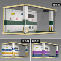 1:18 Wooden Parking Garage Model with Lights for Car Models