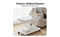 With Wheels Rolling Couch Table Space-Saving Design Z-Frame Rolling Trolley Multi-Purpose Living Room Furnishing Stable Load-Bearing for Apartment Dwellers, Homeowners, Distance Workers, Small Areas, Bedroom, Home Office