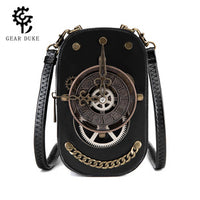 GEARDUKE Medieval Steampunk Retro Women's Small Crossbody Bag with Contrast Color