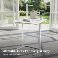 Adjustable C-Shaped Rolling Cart Waterproof Surface Mobile Furniture for Elderly