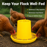 Poultry Feeder Bucket Yellow Chicken Feeder for Chicks, Duck, Quail, Hen, Smallholding
