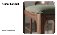Minimalist Design Upholstered Low-Back Bar Stool Elegant Shape Counter Chair Built-in Footrest Tall Seating Comfortable Seat for Homeowners, Business Owners, Couples, Cafe, Kitchen Island, Reception Area, Cafe