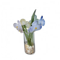 Artificial Flowers Vase Indoor Clear Glass Vase Handcrafted for Home