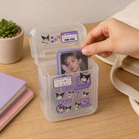 Clear Flip-Top Storage Box for Small Cards, Desktop Organizer, Dustproof Plastic Case for OPP Bags & Handbooks