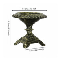 Vintage Cast Iron Candle Holder Retro Cast Iron Candlestick Heavy Duty Ornate Candle Stand for Altar