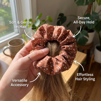 Large Velvet Scrunchies for Women, Leopard Print Scrunchie Set 5, Big Ponytail Holders for and Teens