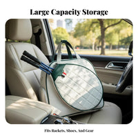 Large Capacity Racket Bag Detachable Shoulder Strap Racket Tote Bag Quilted Sports Backpack Versatile-Sport Use Athletic