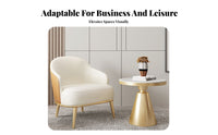 3 Pieces Upholstered Tub Chair and Table Set Modern Design Reception Seating Sturdy Frame Easy Assembly for Guests, Waiting Room