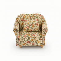 Dollhouse Sofa with Pillows 1/12 Scale Dollhouse Couch Upholstered for Hobbyists