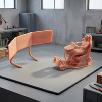 Miniature Racing Simulator Model Seated Driver Cockpit Racing Model Screen Panel Car Culture Display Piece Orange-Brown