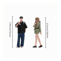 2 Pieces Resin Miniature Figures 1/64 Scale Resin Figurines Handmade