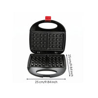 Black Electric Sandwich Appliance Hinged Countertop Sandwich Appliance Oval Handles Small Appliance Two Plates