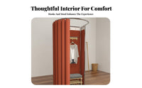 Sturdy Metal Frame Mobile Dressing Room Includes Clothes Hook Mobile Dressing Cubicle with Curtain Easy Assembly Portable Fitting Room Spacious Interior for Boutique Owners, Event Planners, Shopping Mall, Temporary Shop, Photo Studio, Dormitory