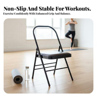 Foldable Iyengar Mind-Body Practice Chair Portable Mind-Body Practice Auxiliary Chair Non-Slip Feet Fitness Equipment Stable and Long-Lasting for Beginners, Seniors, Home Gym