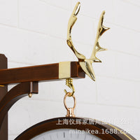 Nordic Double-Sided Wall Clock with Deer Head Design
