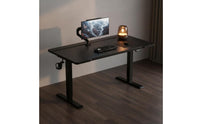 Memory Presets Carbon Fiber Gaming Desk Sturdy Construction Electric Gaming Desk LED Lights Adjustable Height Workstation Easy Assembly for Study Room