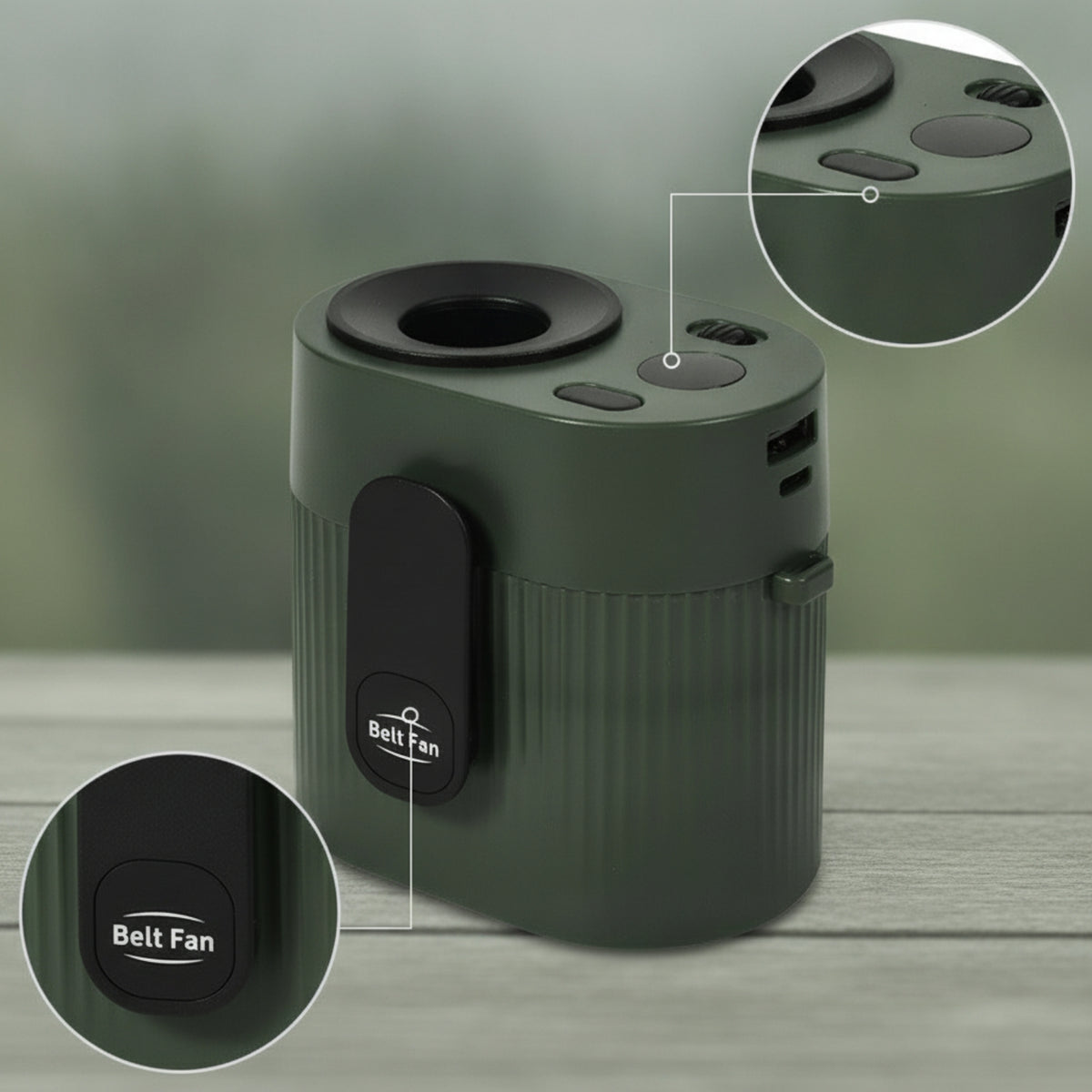 Personal Fan Belt Fan Waist Clip Fan Portable Clip-on Fan Long-lasting Battery Hands-free Operation Suitable for Walks Outdoor Work Commutes