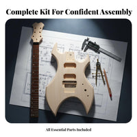 Electric Guitar Kit DIY Assembly Set Customizable Design for Beginners